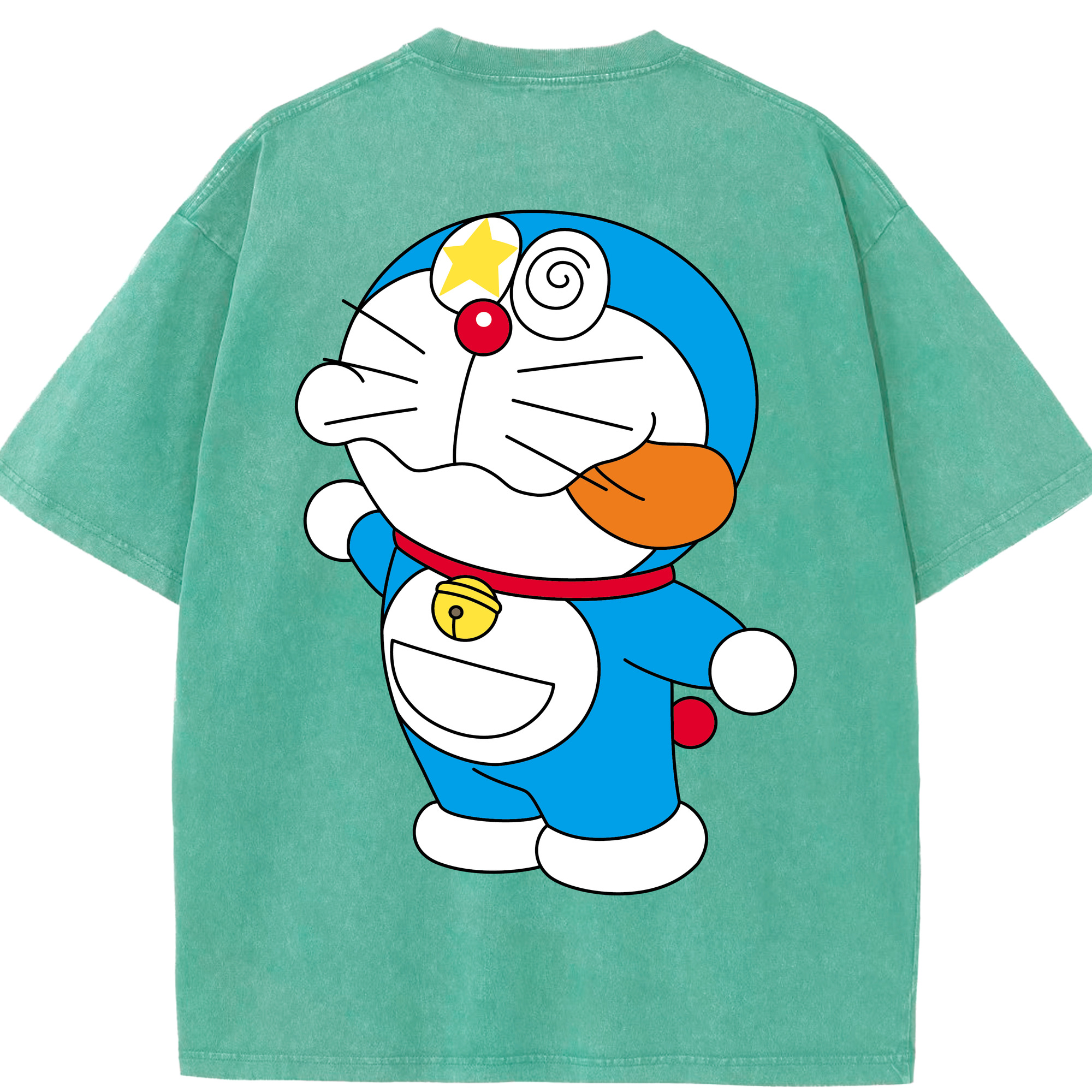 （画像用） ドラえもん Doraemon 綿100% ヴィンテージ風 半袖Tシャツ（背面プリント）